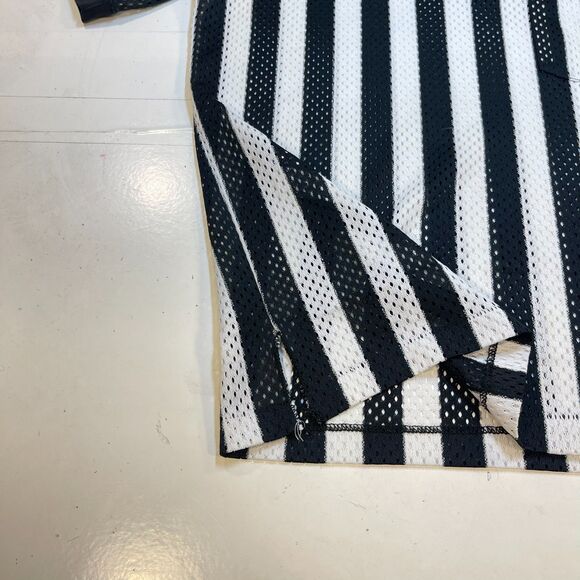 VINTAGE CLIFF KEEN ATHLETIC REF REFEREE STRIPED JERSEY SHIRT Sz Mens L GUAM - Picture 3 of 5
